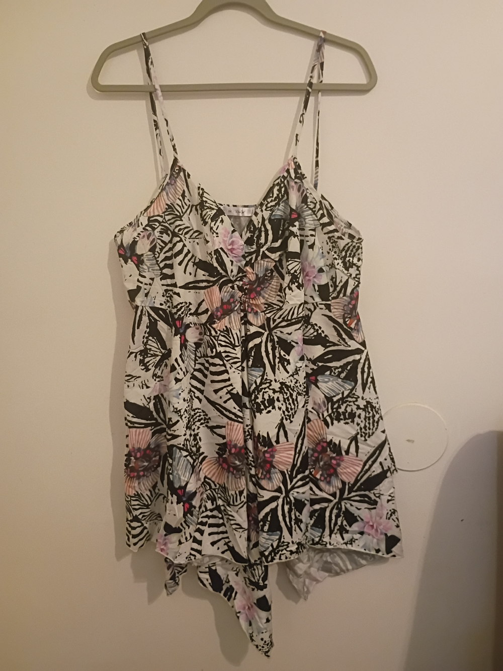 Rosegal Black and Pink Handkerchief Hem Top Butterfly Sz 3X NWT